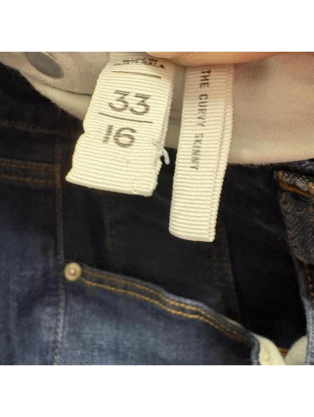 LOFT The Curvy Skinny Jeans Womens Size 16 33 Dark Wash Denim Stretch Blue - Picture 7 of 11